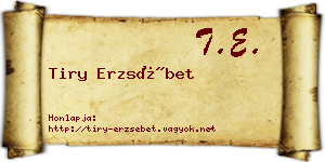Tiry Erzsébet névjegykártya
